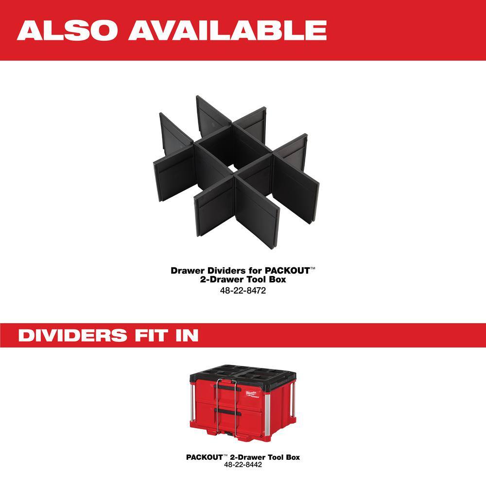 Milwaukee 48-22-8426-8442 PACKOUT 22 in. Rolling Tool Box and 22 in. 2-Drawer