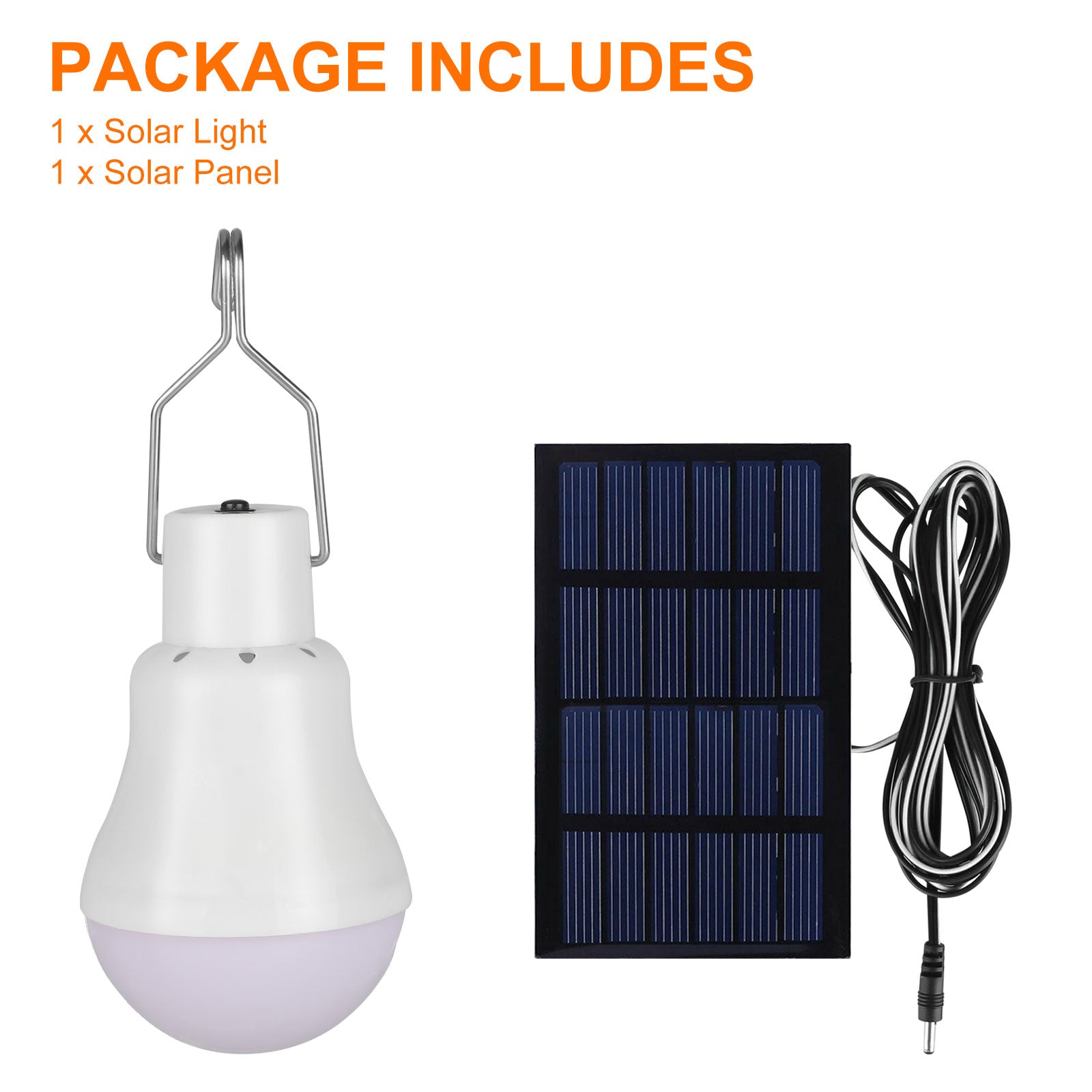 Portable Solar LED Light Bulb， EEEkit Solar Powered Panel LED Lamp Lighting for Outdoor Hiking Fishing Camping Tent Emergency Use， Chicken Coop Lamp Lights