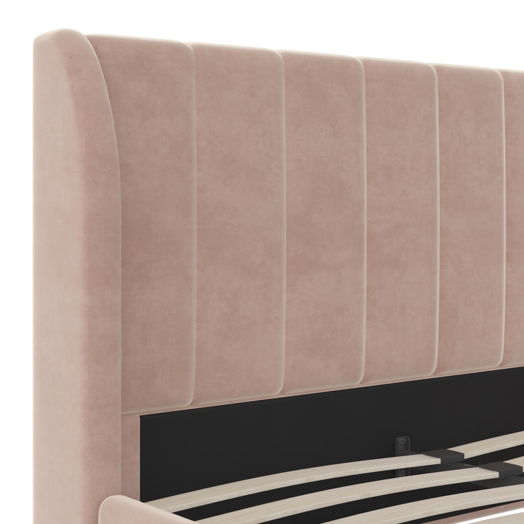 Little Seeds Valentina Kids' Full Upholstered Bed, Pink Velvet