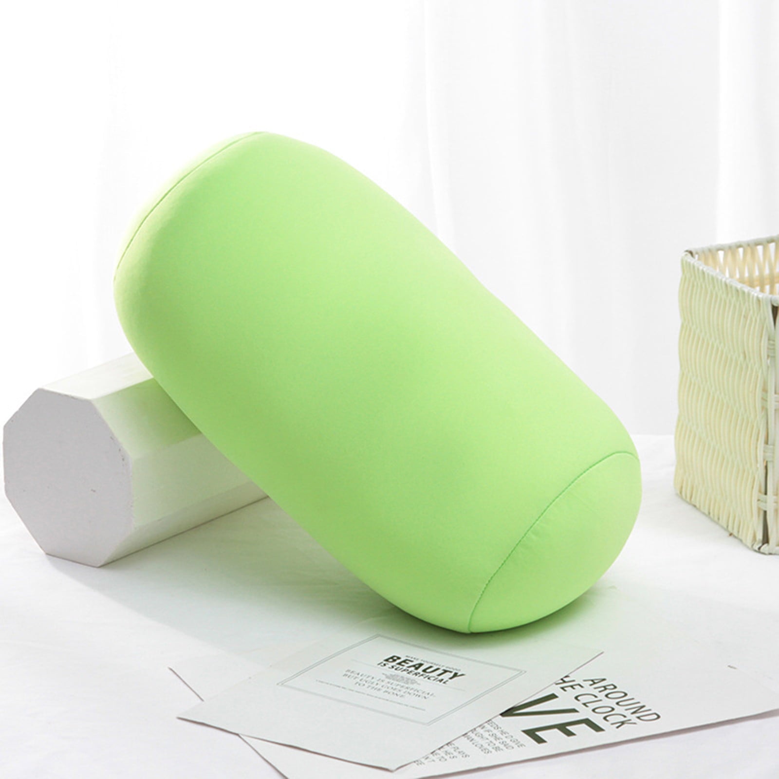 wendunide Cylinder Memory Foam Pillow Roll Cervical Bolster Round Nap Neck Pillow Cushion Green