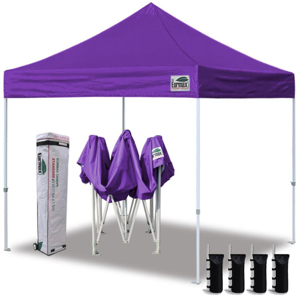 Eurmax Canopy 10' x 10' Purple Pop-up Canopy and 56lbs Instant Outdoor Canopy