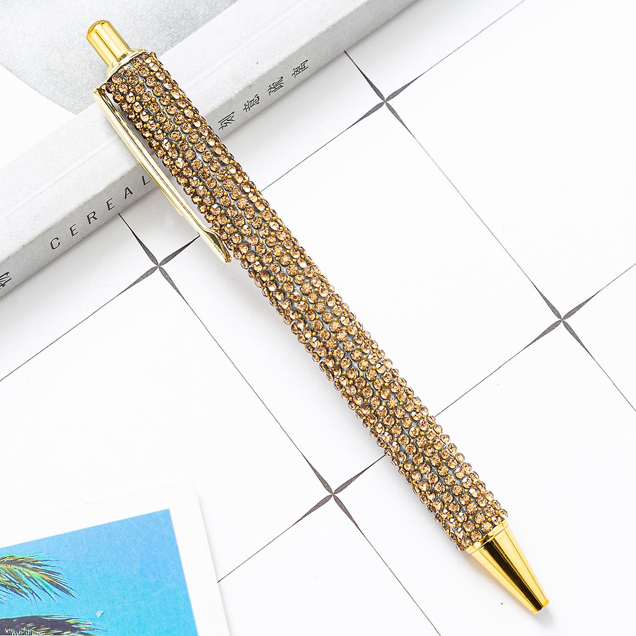 3pcs Pp Ballpoint Pen Glitter Sequin Writing Smoothly Crystal Press Type Pen For School Supplies Girls Boys Office Journaling Pens Draw， Gold