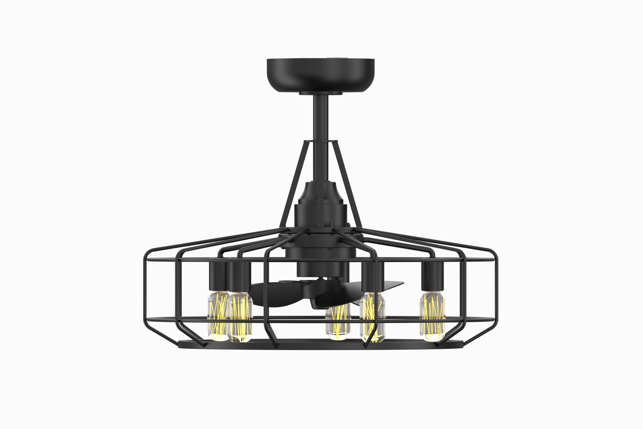 Fanimation Studio Collection Archive 24-in Black LED Indoor/Outdoor Cage Ceiling Fan with Light Remote (3-Blade)
