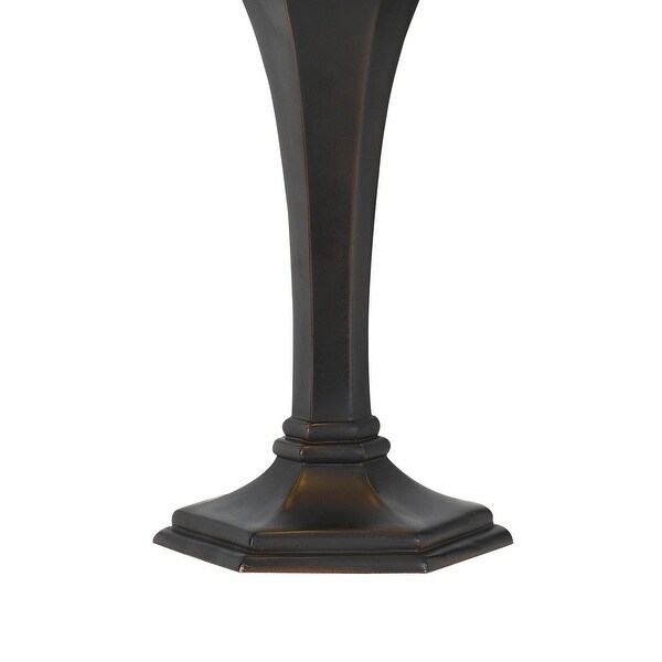  Table Lamp with 2 Pull Switches and Resin Pedestal Body， Bronze