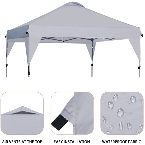 Eurmax 10x10 Canopy Top Replacement Instant Outdoor Patio Sunshade Tent Cover-Grey