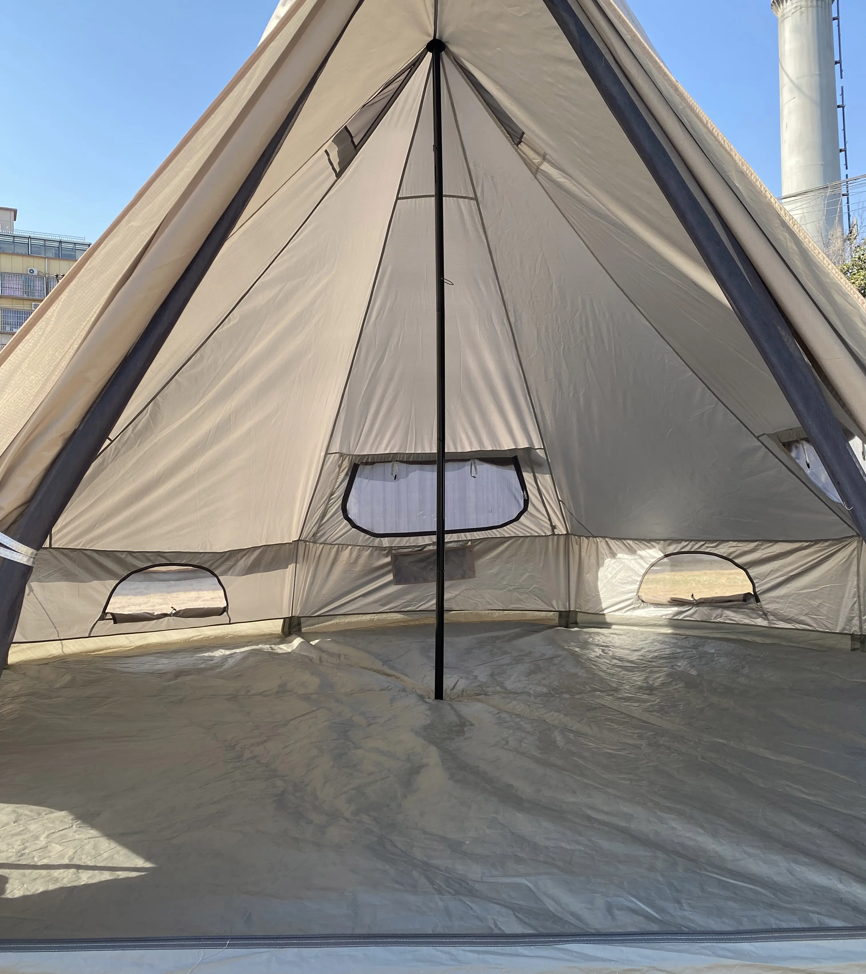 4m Luxury Glamping Mongolian Camping House Family Bell Yurt Tent For Sale