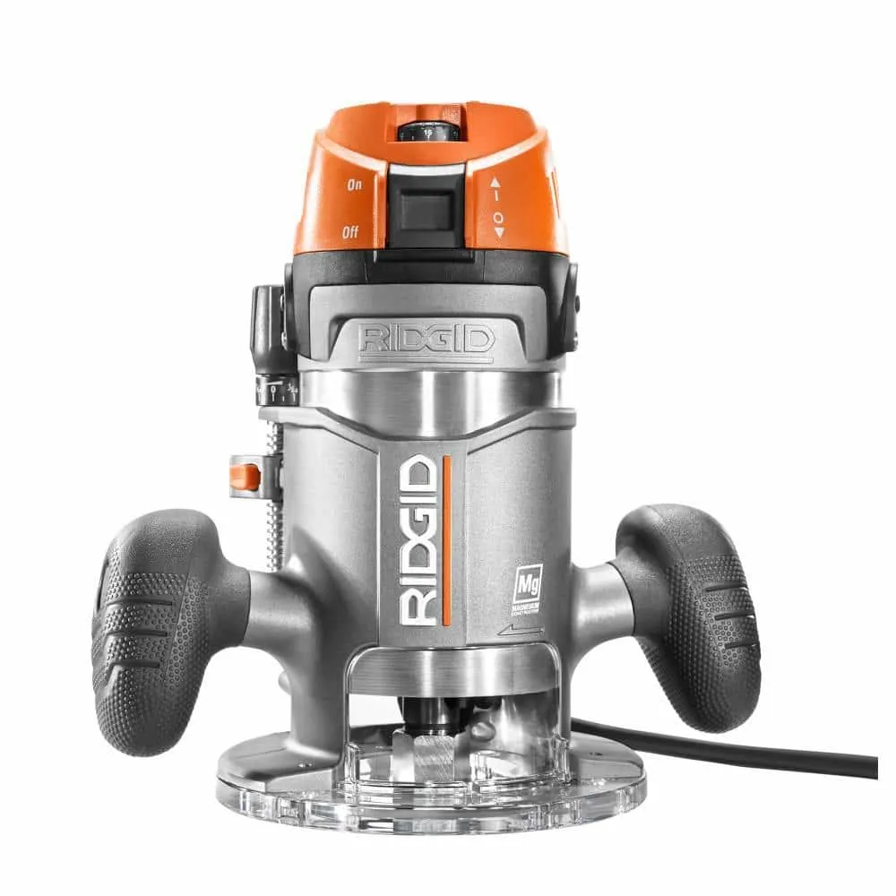 RIDGID 11 Amp 2 HP 1/2 in. Heavy-Duty Fixed and Plunge Base Corded Router R29303N