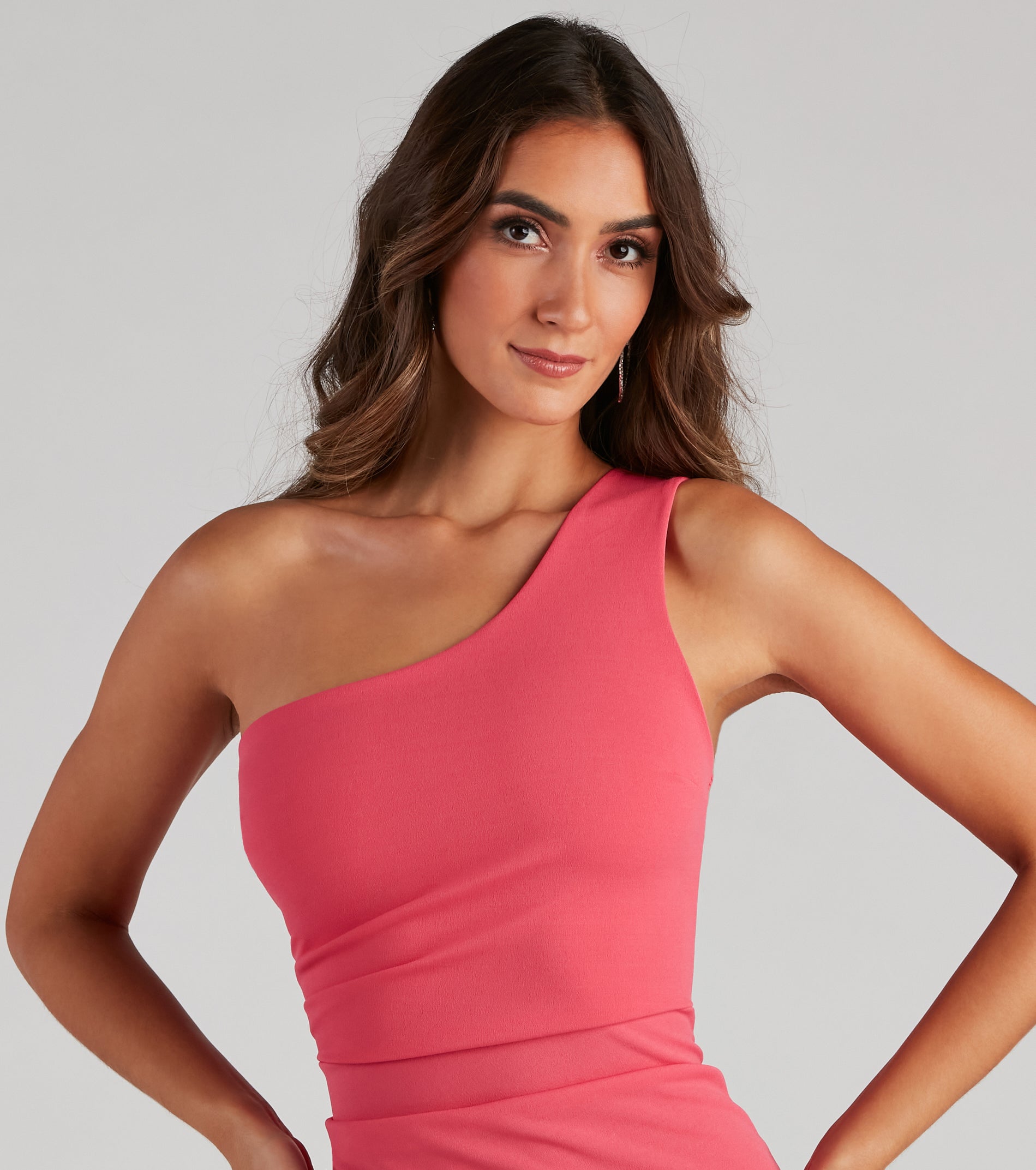 Alessandra Formal One-Shoulder Midi Dress