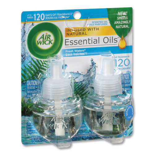 Air Wick Scented Oil Refill， Fresh Waters， 0.67 oz， 2/Pack