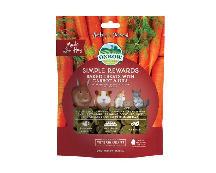 Oxbow Simple Rewards Baked Treats with Carrot and Dill， 3 oz.