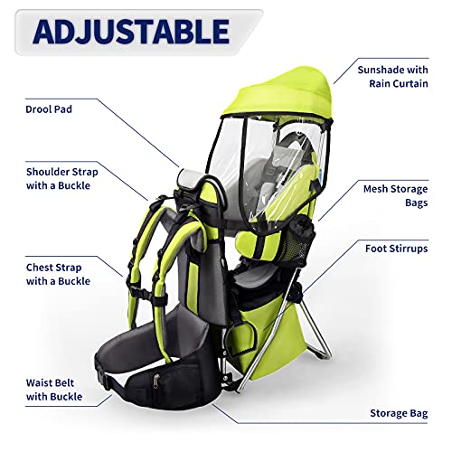 besrey Child Carrier Lightweight Child Toddler Kids Carrier Backpack for Camping Hiking Grey