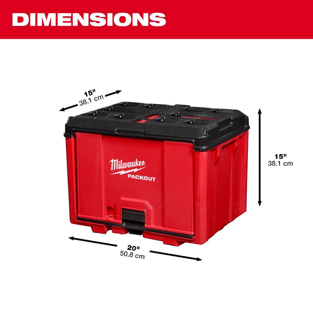 Milwaukee 48-22-8445 Packout 19.5 in. W x 14.7 in. H x 14.5 in. D Cabinet in Red (1-Piece)