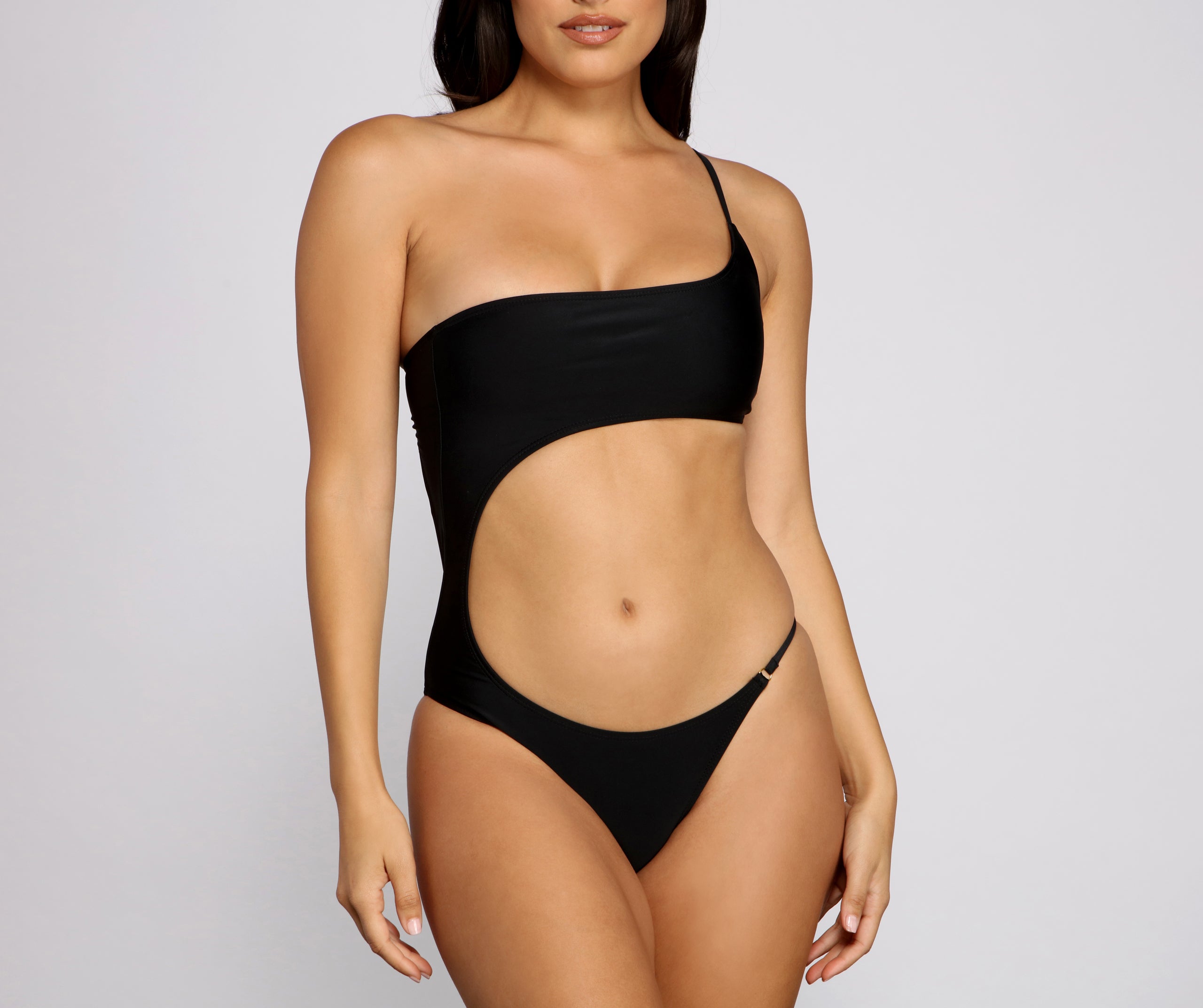 So Stunning One Shoulder One Piece Swimsuit