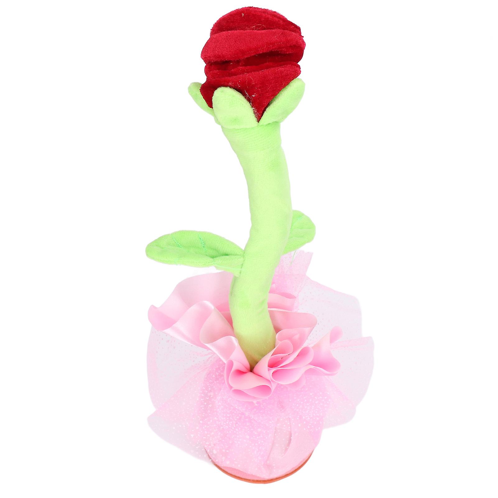 Singing Flower Simulation Sound Recording Repeating Electronic Dancing Talking Rose Flower Toy For 3 Years Old Abovered