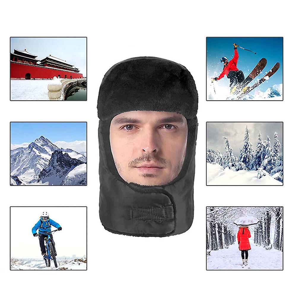 Winter Cold Proof Hat For Cycling Skiing Travel Plus Velvet Thickening Men Women Warm Hat Blue Style 1