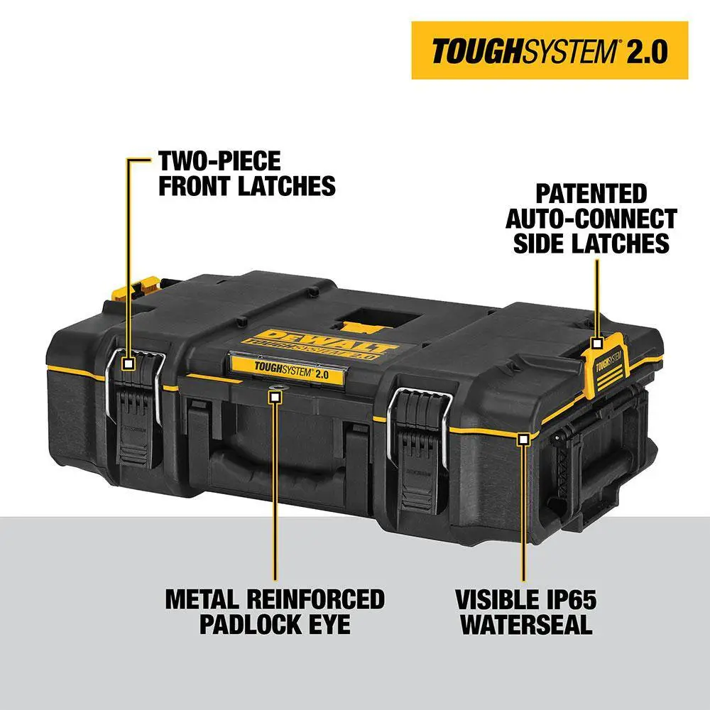 DEWALT TOUGHSYSTEM 2.0 Small Tool Box TOUGHSYSTEM 2.0 22 in. Large Tool Box and TOUGHSYSTEM 2.0 24 in. Mobile Tool Box DWST08165W00450