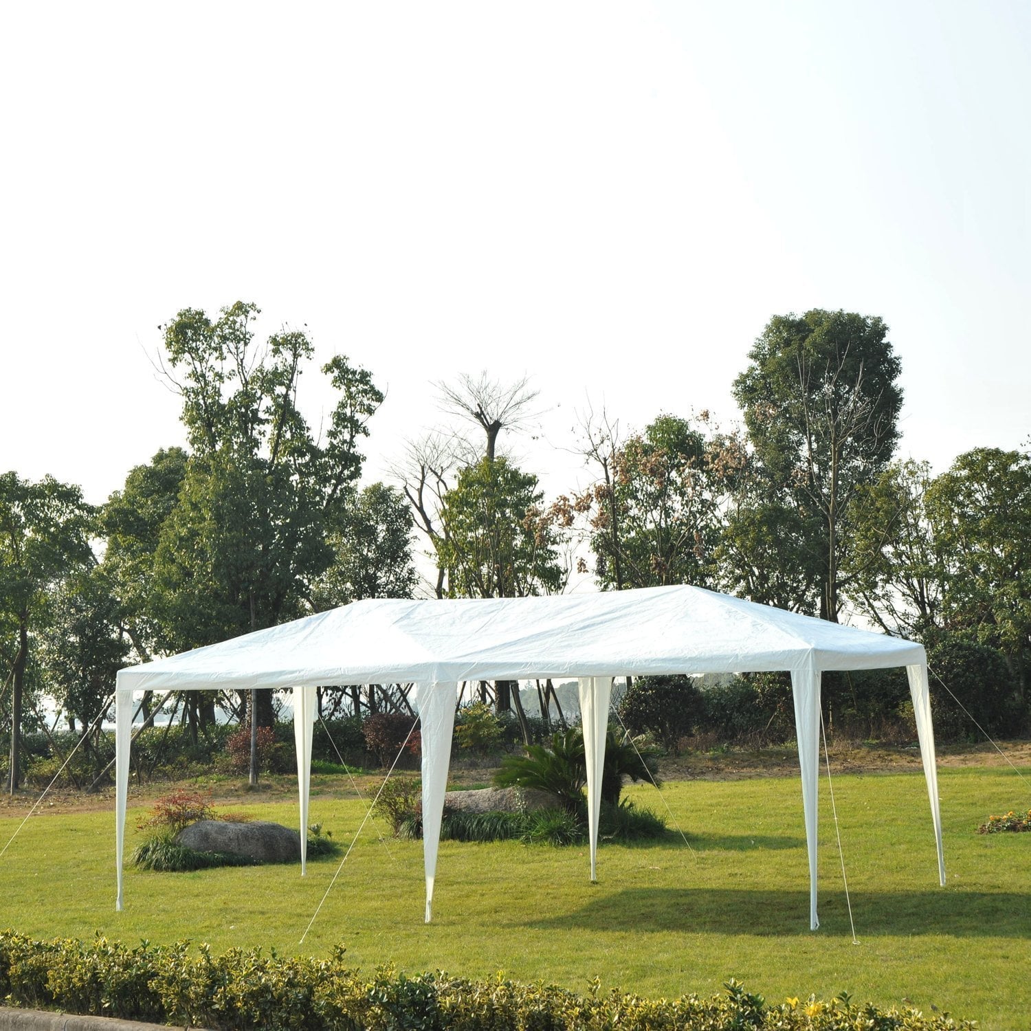 Outsunny 10' x 20' Canopy Tent Commercial Party Wedding Gazebo with Removable Netting Mesh Sidewalls, White