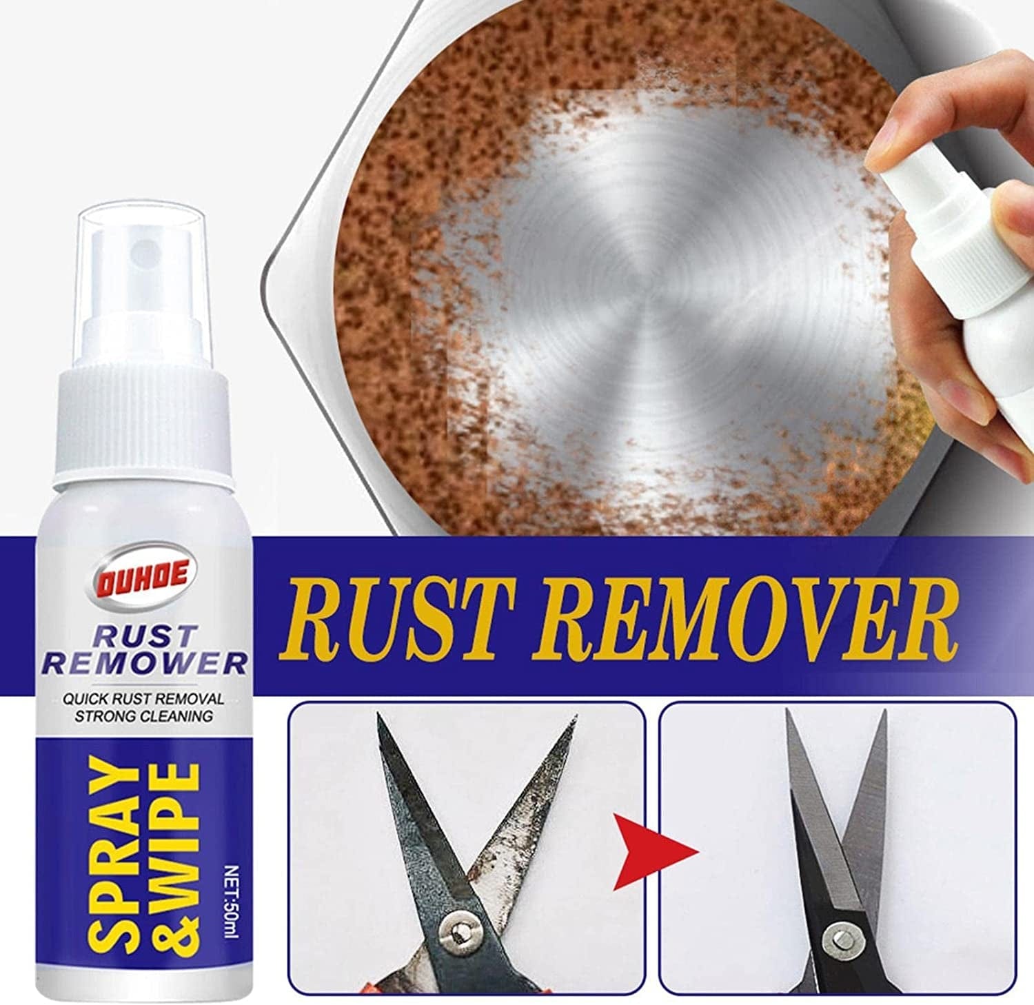 Fineshelf Rust Remover，Rust Spray anti Oxidation Cleaning Detergent，Fa